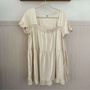 Free People Sadie Denim Tunic Cream